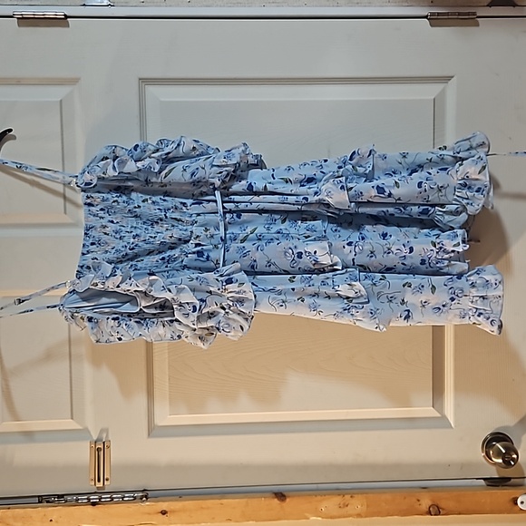 *FINAL* GZDMFS BLUE FLORAL DRESS: NEW WITH TAGS: SIZE L - Picture 6 of 7